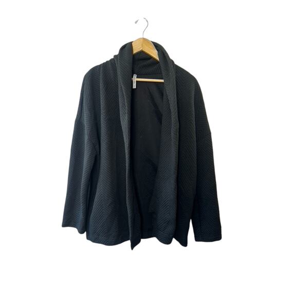 Fabletics Vanessa Quilted Black Open Cardigan Women's Size Small - Picture 2 of 5